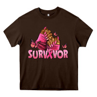 Chocolate Brown Breast Cancer survivor afro nails Heavy Core Tee - NancyCooperArtShop