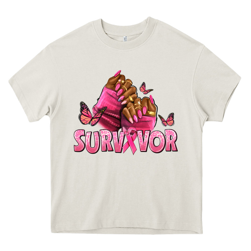 Breast Cancer Survivor Afro Nails Heavy Core Tee by NancyCooperArtShop | Teevron