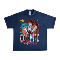 Navy cosmic cowgirl Urban Heavy Tee - OliviaCreatesArt