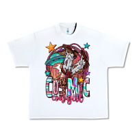 White cosmic cowgirl Urban Heavy Tee - OliviaCreatesArt
