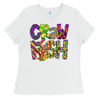 White crawfish mardi gras Ladies Tee - CowGirlArtShop