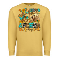 Antique Gold jesus is the anchor of my soul Premium Sweatshirt - AdoDesignShop