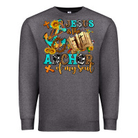 Charcoal Heather jesus is the anchor of my soul Premium Sweatshirt - AdoDesignShop