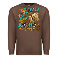 Chestnut jesus is the anchor of my soul Premium Sweatshirt - AdoDesignShop