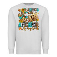 Dove Grey jesus is the anchor of my soul Premium Sweatshirt - AdoDesignShop