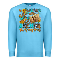Ocean Blue jesus is the anchor of my soul Premium Sweatshirt - AdoDesignShop