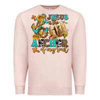 Pale Pink jesus is the anchor of my soul Premium Sweatshirt - AdoDesignShop