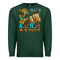 Sports Green jesus is the anchor of my soul Premium Sweatshirt - AdoDesignShop