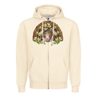 Sandshell merino wool ram lily rainbow Zipper Hoodie - BarkalooDesign
