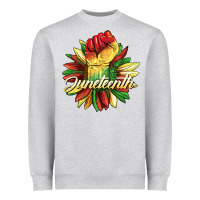 Heather Grey juneteenth fist sunflower Heavyweight Sweatshirt - BarkalooDesign