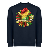Navy juneteenth fist sunflower Heavyweight Sweatshirt - BarkalooDesign