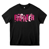Black Fighter Breast Cancer Heavy Core Tee - NancyCooperArtShop