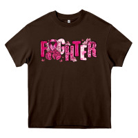 Chocolate Brown Fighter Breast Cancer Heavy Core Tee - NancyCooperArtShop