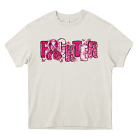 Cream Fighter Breast Cancer Heavy Core Tee - NancyCooperArtShop