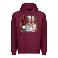 Burgundy merry Christmas santa Premium Hoodie - CowhideDigitalArt