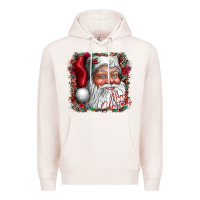 Pale Pink merry Christmas santa Premium Hoodie - CowhideDigitalArt