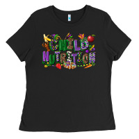 Black child nutrition mardi gras cowgirl Ladies Tee - CowGirlArtShop