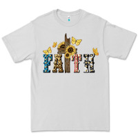 Dove Grey Faith USA sunflower 4th of july Premium Tee - HowdyJamesFarm