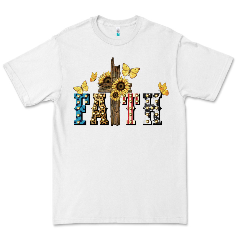 Faith Usa Sunflower 4th Of July Premium Tee by HowdyJamesFarm | Teevron