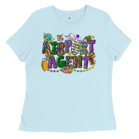 Baby Blue airport agent mardi gras Ladies Tee - CowGirlArtShop