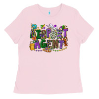 Bubblegum Pink airport agent mardi gras Ladies Tee - CowGirlArtShop