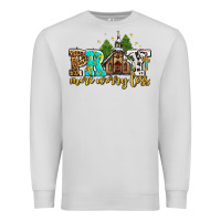 Dove Grey pray more worry less with church Premium Sweatshirt - AdoDesignShop