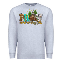 Heather Grey pray more worry less with church Premium Sweatshirt - AdoDesignShop