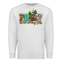 Oatmeal Heather pray more worry less with church Premium Sweatshirt - AdoDesignShop