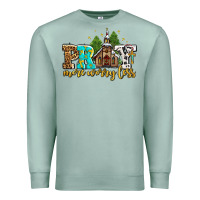 Seafoam pray more worry less with church Premium Sweatshirt - AdoDesignShop
