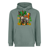 Sage st patricks donkeys with  shamrocks Heavyweight Hoodie - AdoDesignShop