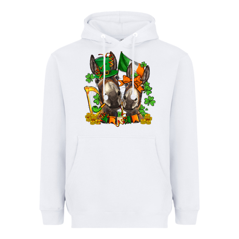 St Patricks Donkeys With  Shamrocks Heavyweight Hoodie by AdoDesignShop | Teevron