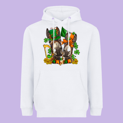 St Patricks Donkeys With  Shamrocks Heavyweight Hoodie Designed By Adodesignshop