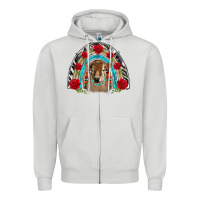 Dove Grey brown baby cow floral rose rainbow Zipper Hoodie - BarkalooDesign