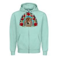 Seafoam brown baby cow floral rose rainbow Zipper Hoodie - BarkalooDesign