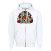 Brown Baby Cow Floral Rose Rainbow Zipper Hoodie | Teevron