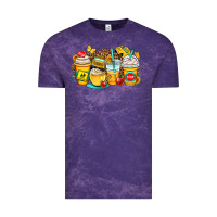 Cloud Purple school bus coffee cups Vintage Tee - OliviaCreatesArt