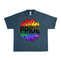 Midnight Navy hippie pride sunflowers Urban Heavy Tee - OliviaCreatesArt