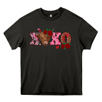 Asphalt xoxo highland cow Heavy Core Tee - RanaPortraitStore