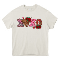 Cream xoxo highland cow Heavy Core Tee - RanaPortraitStore