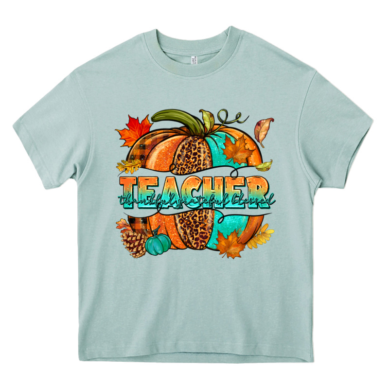 Teacher Pumpkin Heavy Core Tee by NancyCooperArtShop | Teevron