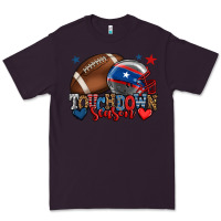 Plum Touchdown season American football 4th of july Premium Tee - HowdyJamesFarm