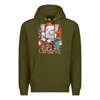 Army Green merry Christmas pig Premium Hoodie - CowhideDigitalArt