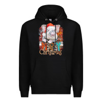 Black merry Christmas pig Premium Hoodie - CowhideDigitalArt