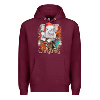 Burgundy merry Christmas pig Premium Hoodie - CowhideDigitalArt