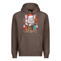 Coffee merry Christmas pig Premium Hoodie - CowhideDigitalArt