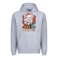 Heather Grey merry Christmas pig Premium Hoodie - CowhideDigitalArt