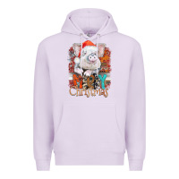 Lilac merry Christmas pig Premium Hoodie - CowhideDigitalArt