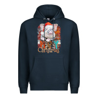 Navy merry Christmas pig Premium Hoodie - CowhideDigitalArt