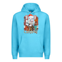 Ocean Blue merry Christmas pig Premium Hoodie - CowhideDigitalArt