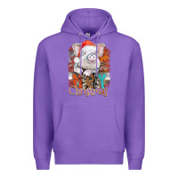 Purple merry Christmas pig Premium Hoodie - CowhideDigitalArt